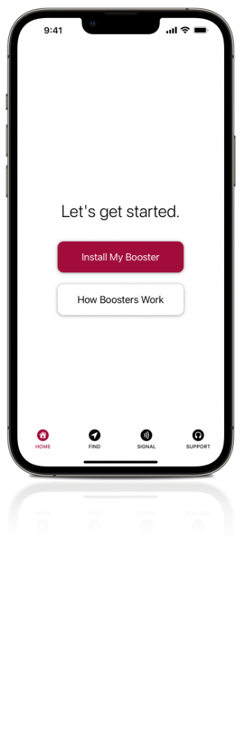 first page of the weBoost app